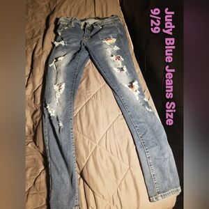 Judy Blue Women's Ripped Blue Skinny Jeans